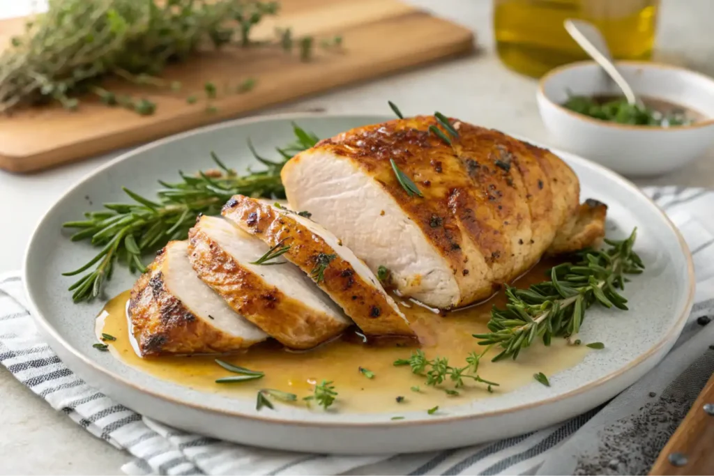 What is the secret to moist chicken breast?