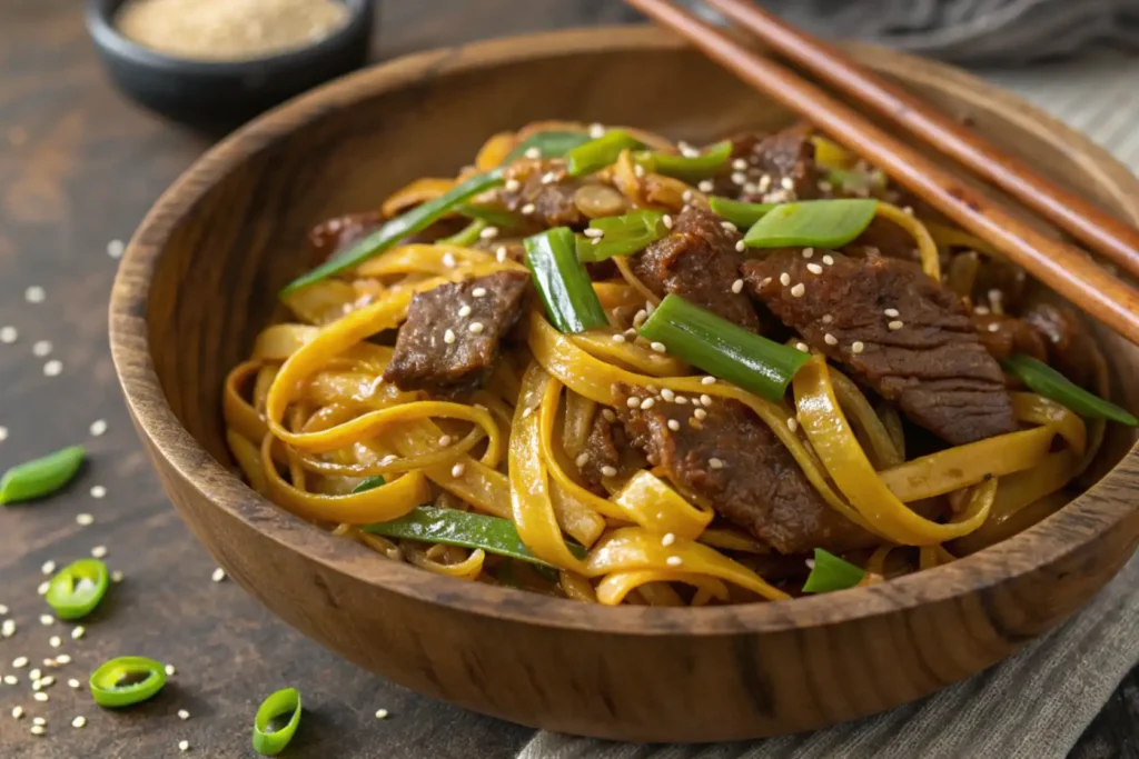 Mongolian beef noodles