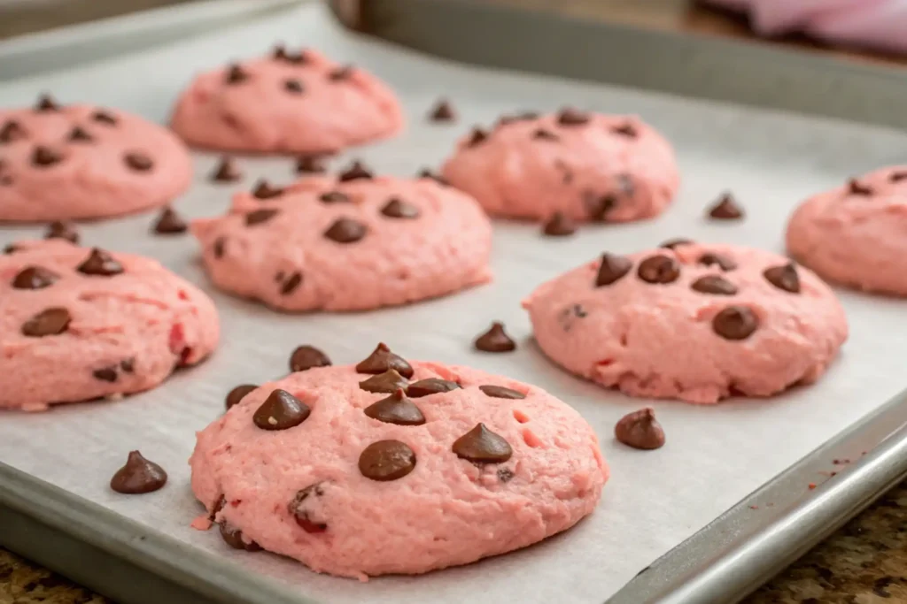 Strawberry cake mix cookies