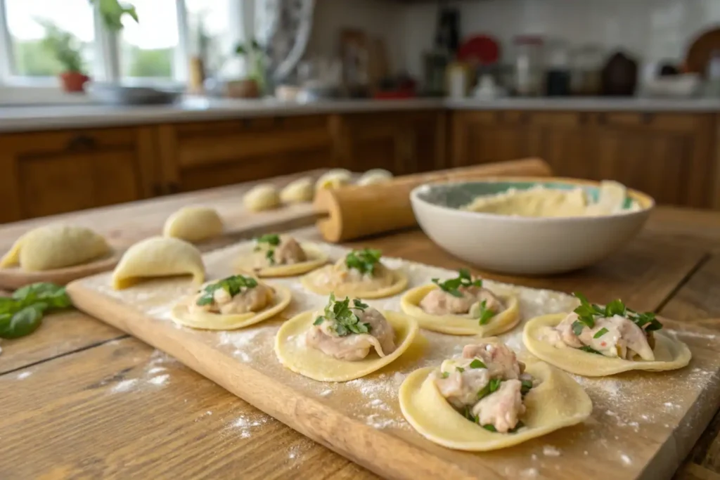 What is chicken tortellini made of?