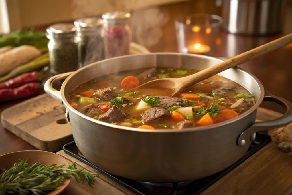 Old fashioned vegetable beef soup recipe