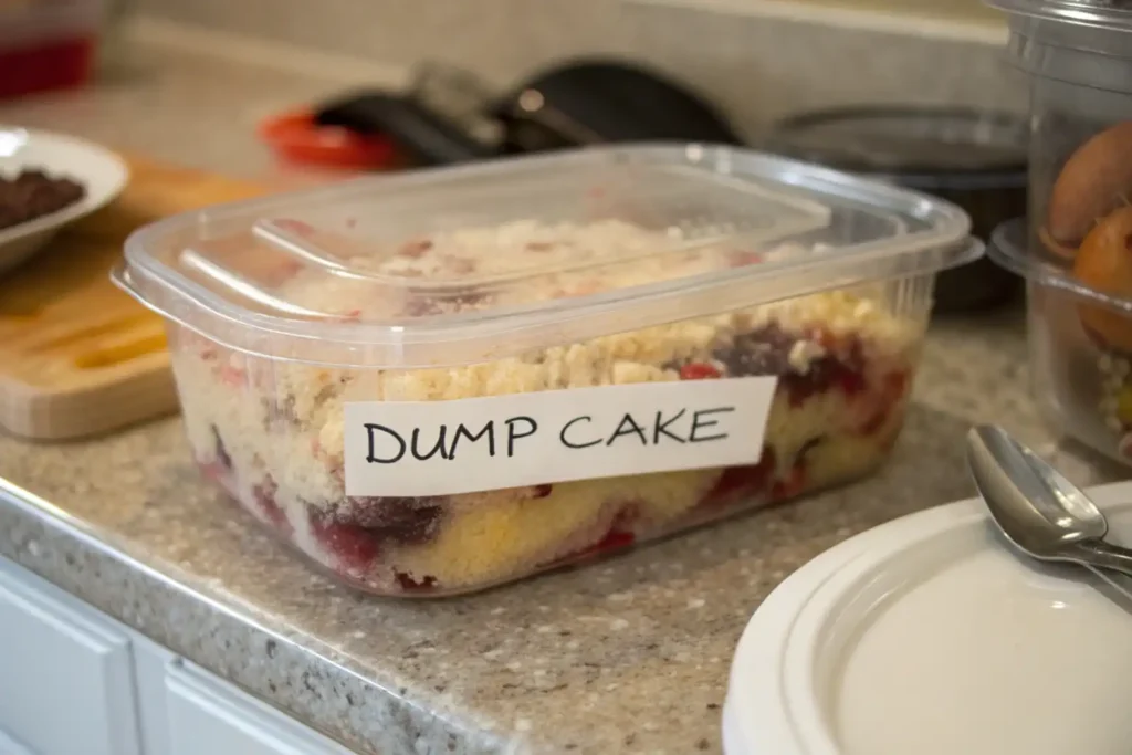 Do you refrigerate leftover dump cake?