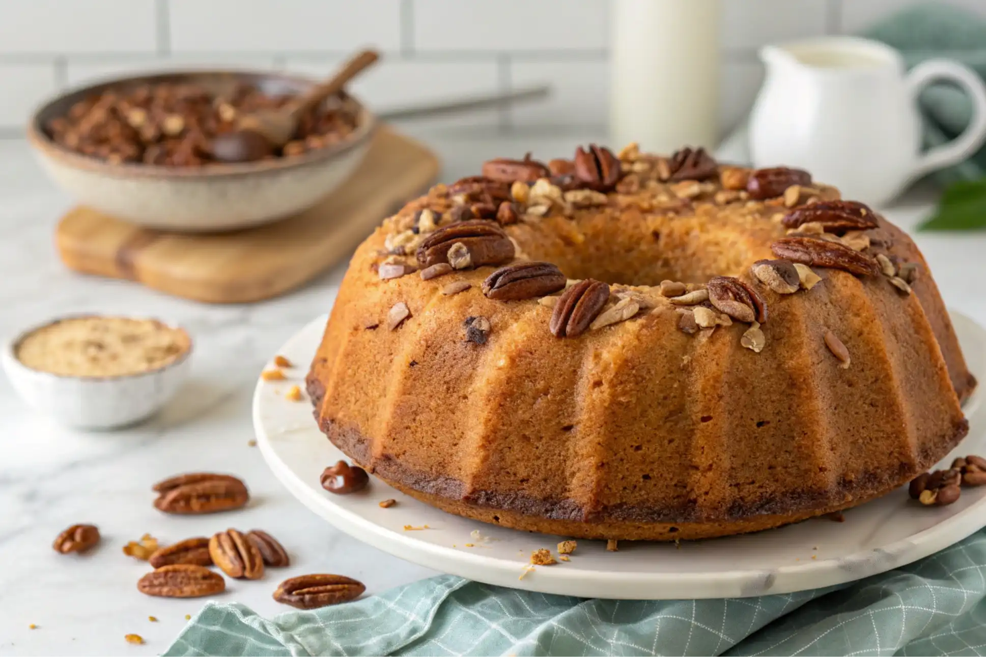 Butter pecan pound cake