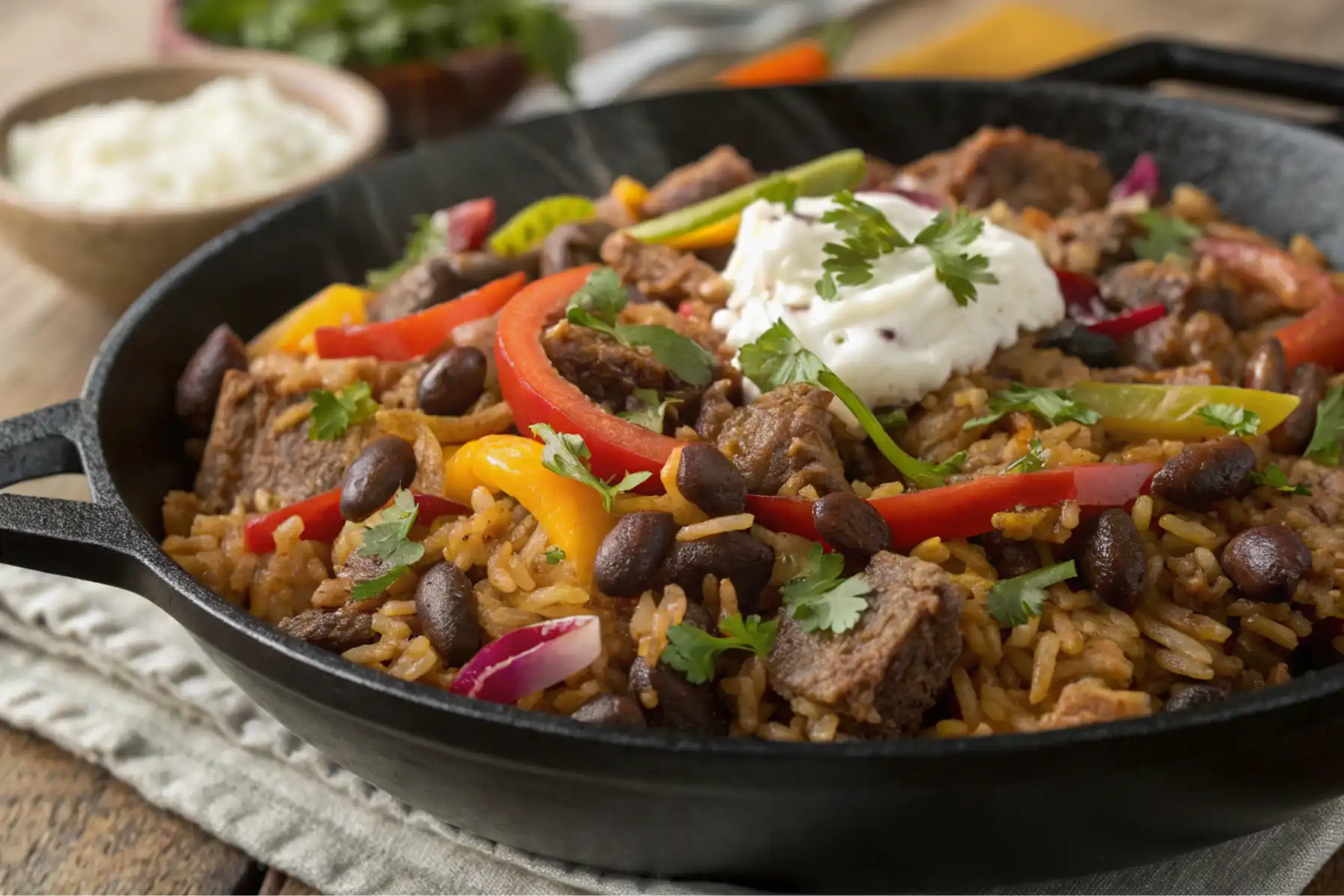 Mexican beef and rice skillet