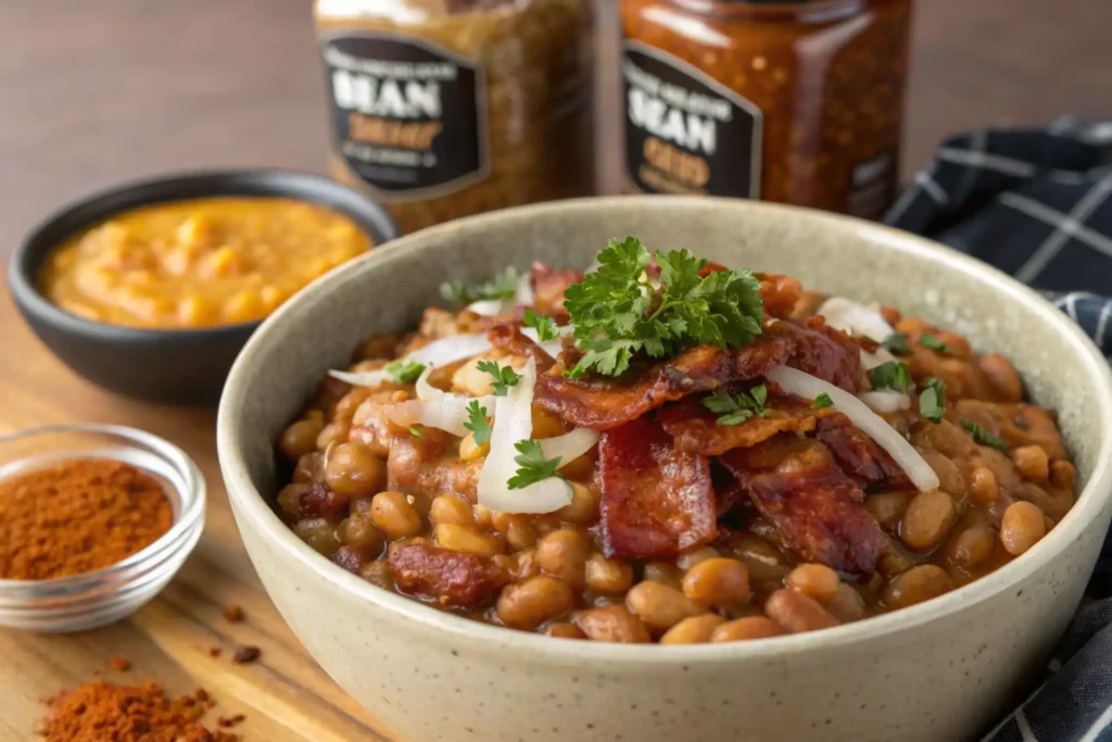 What can I add to baked beans to make them taste better?