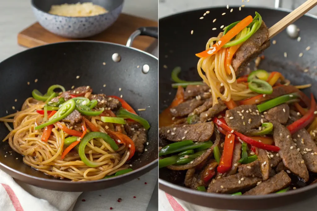 Mongolian beef noodles