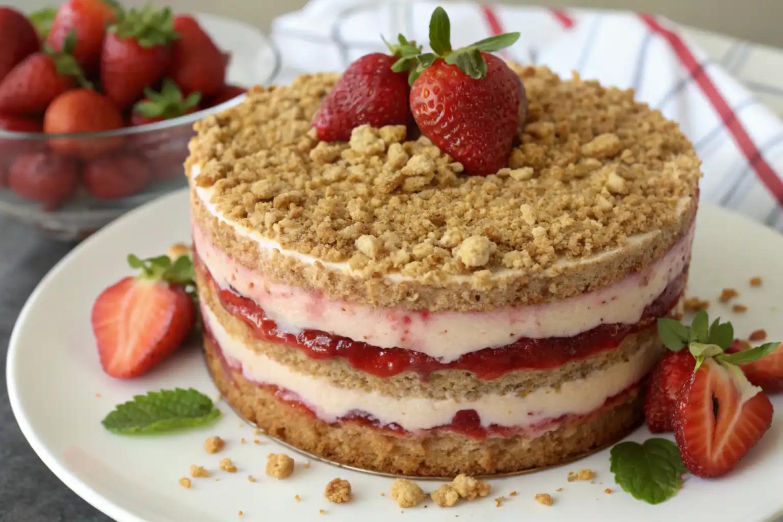 Strawberry Crunch Cake