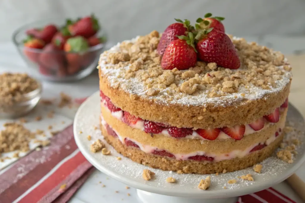 Strawberry Crunch Cake